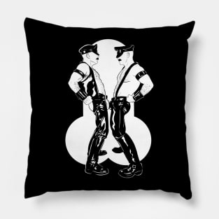 Leather men - dark BG Pillow