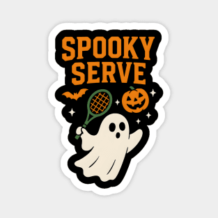 Spooky Serve Tennis Ghost Halloween Artwork Magnet