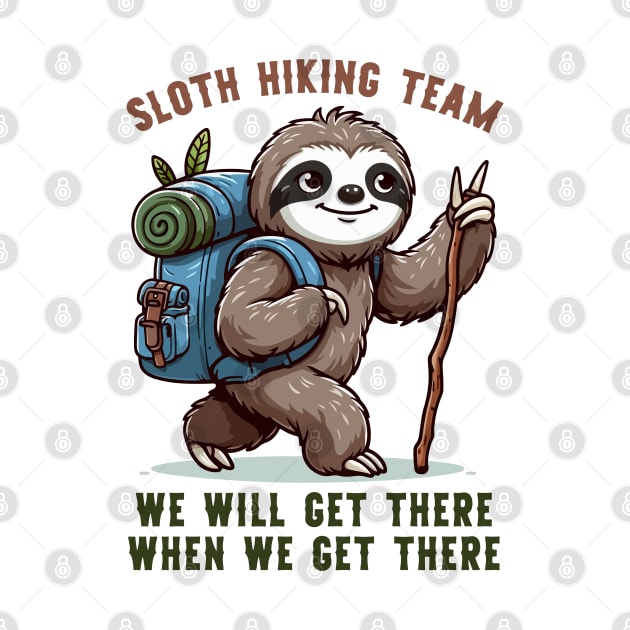 Sloth Hiking Team Funny Hiking by Rare Bunny