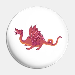 Red Dragon and Wing Pattern Pin