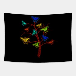 Butterflies having a party in nature. Tapestry