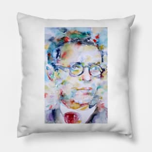 JEAN PAUL SARTRE - watercolor portrait Pillow