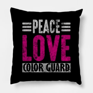 Color Guard Peace Love Color Guard Grunge Pillow