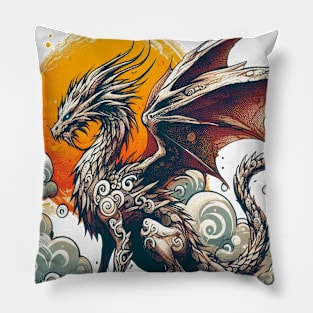 The dragon cartoon Pillow