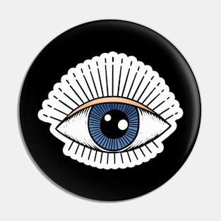 Retro evil eye design Pin