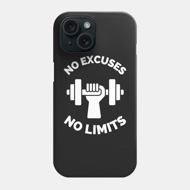 No Excuses No Limits Running Cross Country Fitness Gym Sport Motivation Inspirational Quote Phone Case by Famgift