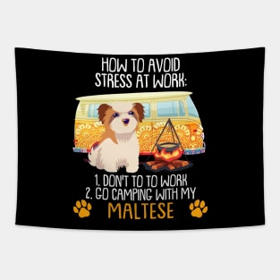 Camping With Maltese To Avoid Stress Tapestry