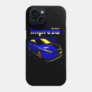 Subaru Impreza WRX Blue Outline S20 SC Phone Case