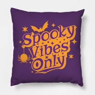 Spooky Vibes Only Halloween Design Pillow