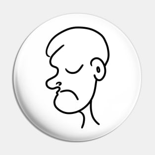 Grumpy Man Cartoon Pin