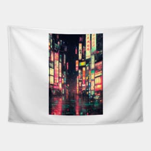 Tokyo Neon Anime Japan Vibes <3 Tapestry