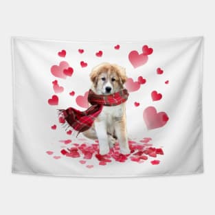 Great Pyrenees Hearts Love Happy Valentine's Day Tapestry