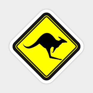 Caution Kangaroo - Black T Shirt Magnet