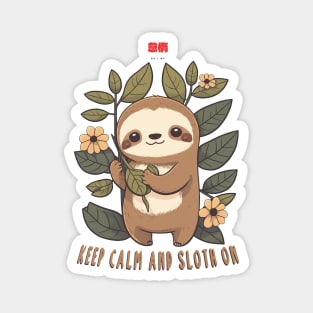 Keep calm and sloth on Magnet