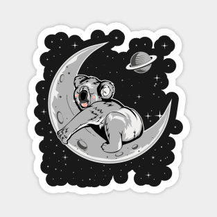 Space Koala sleep on moon Magnet