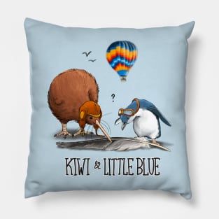 Kiwi & Little Blue Pillow