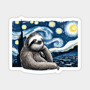 Sloth Starry Night Magnet