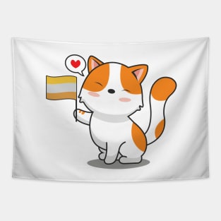 Cute Cat Holding Disability Flag Tapestry