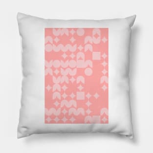 Girly Pinkish Geometric Pattern - Flowers & Stars #25 Pillow