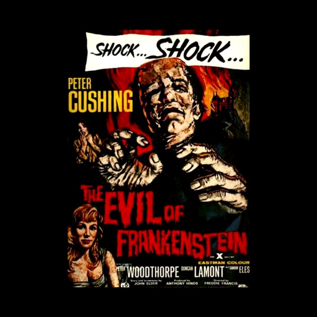 Classic Hammer Horror Movie Poster - The Evil of Frankenstein by Starbase79