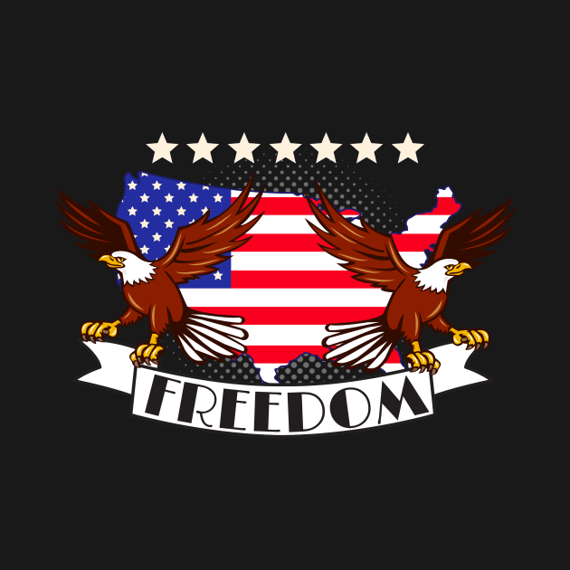 Freedom USA America Eagle Patriotic Flag by Foxxy Merch