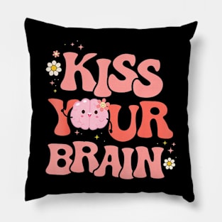 Teacher Kiss Your Brain Teachers Love Brains Pillow