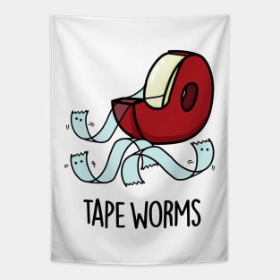 Tape Worms Funny Celophane Tape Puns Tapestry