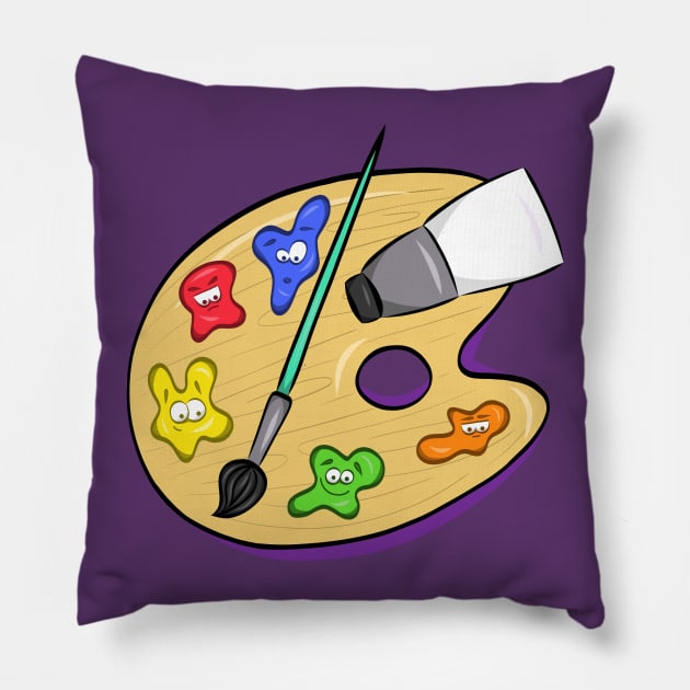 Artist Palette Pillow by SE Art and Design