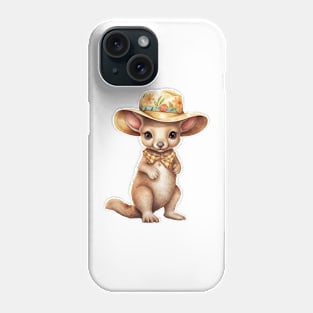 Kangaroo in Straw Hat Phone Case