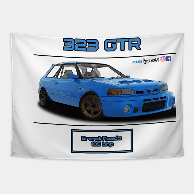 Mazda 323 GTR Blue Tapestry by PjesusArt