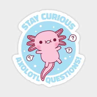 Funny Stay Curious Axolotl Questions Pun Magnet