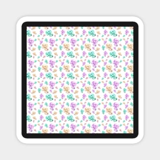 Pastel Skull Pattern Magnet