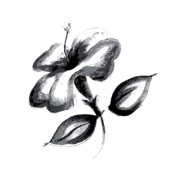 Monochromatic cayenne, black and white flower by Marisa-ArtShop