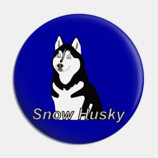 Cartoon of a husky dog Pin