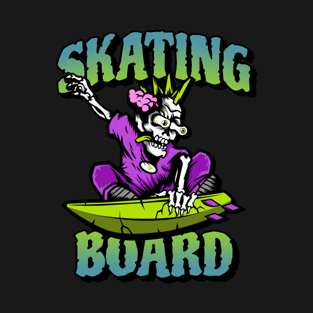 Skating Board Skeletor by Dody