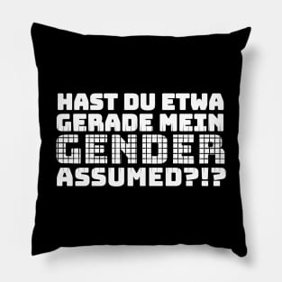 Gender Assuming Denglisch Designer Shirt Pillow