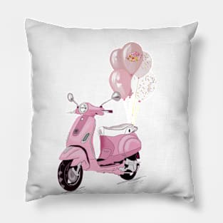 Pink scooter Pillow