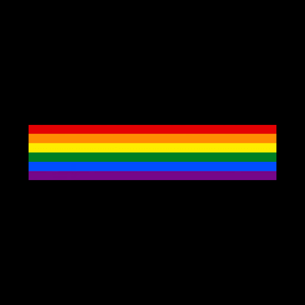 Gay Pride Flag Horizontal Stripe on Black by VernenInk