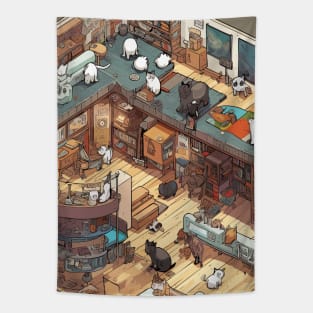 isometric cat library Tapestry