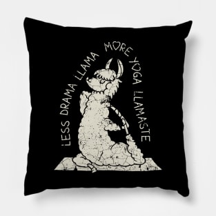 Less Drama More Yoga Llama Pillow