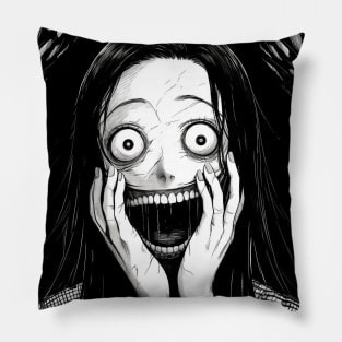 Creepy manga girl horror frightening Pillow