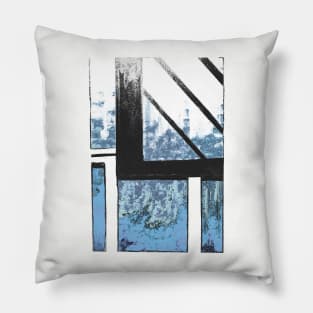 Blue Cityscape winter whiteout Pillow