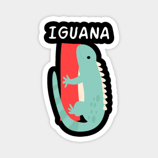 Iguana Alphabet Funny Magnet