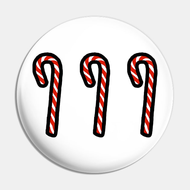 Candy Cane Trio is Christmas Food Pin by ellenhenryart