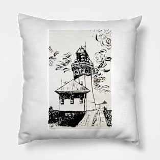 Lighthouse by Margo Humphries Pillow