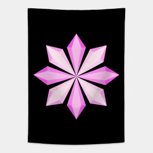 Pink frozen snowflake flower design, version two Tapestry