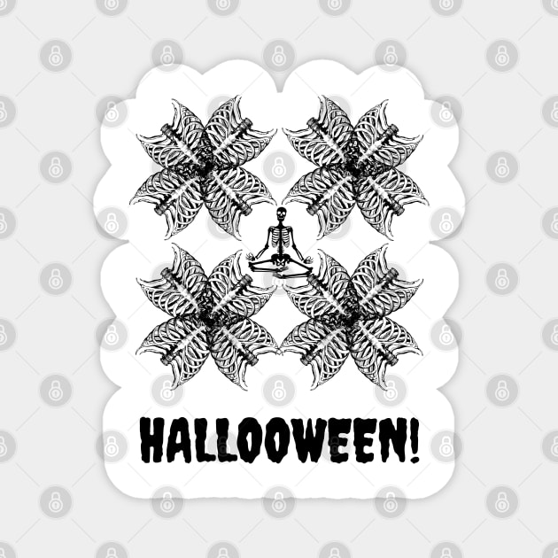 Skeleton Halloween Design Magnet by Blue Heart Design