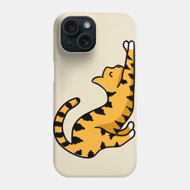 2D ginger cat stretching Phone Case by AshStore