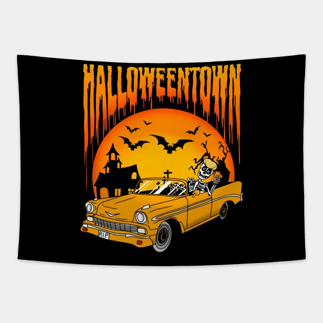 Halloweentown Tapestry by Utopia Art & Illustration