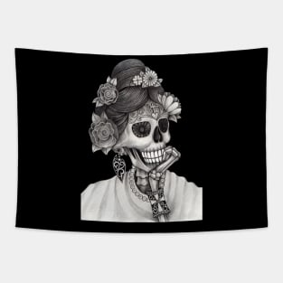 Female skeleton fashion model. Tapestry